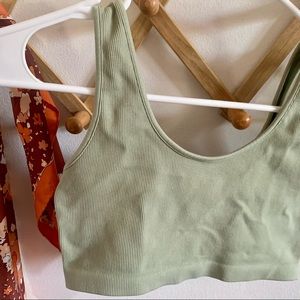 American Eagle Light Green Crop Top Tank XS/S